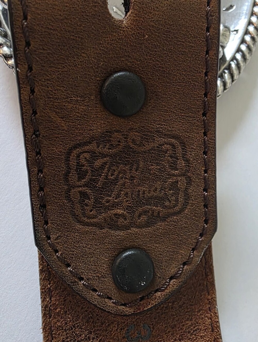 Tony Lama Tooled Leather Western Belt Removable Buckle Size 36 - Picture 4 of 8